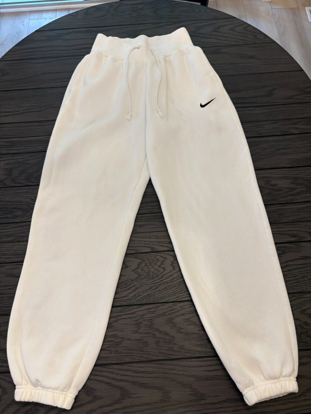 Nike Phoenix Fleece White High Waisted Oversized Jogger Sweatpants XS